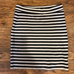 H&M black and white striped skirt